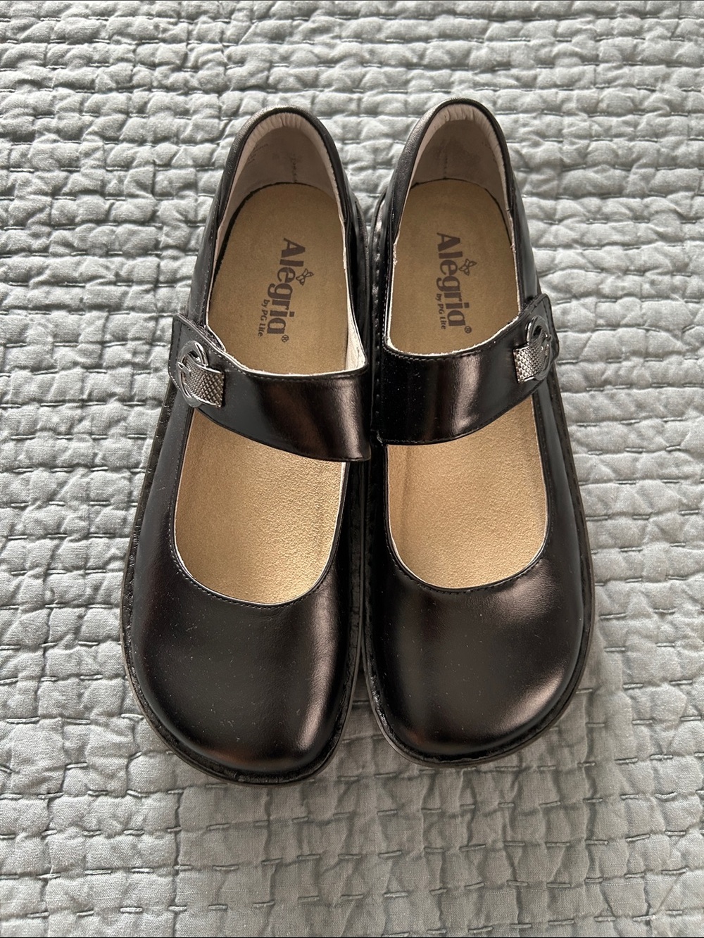 Alegria Paloma Leather Mary Jane Non-Slip Shoe in Napa Black Size 42
